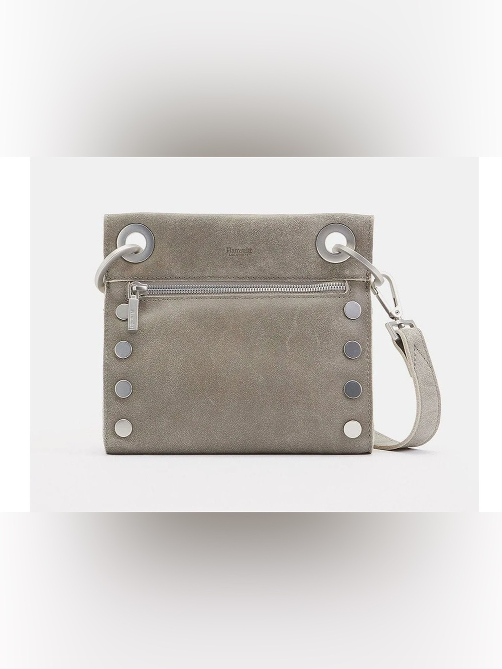 Hammitt Los Angeles Small Tony Crossbody Bag – Grey Leather with Rivets